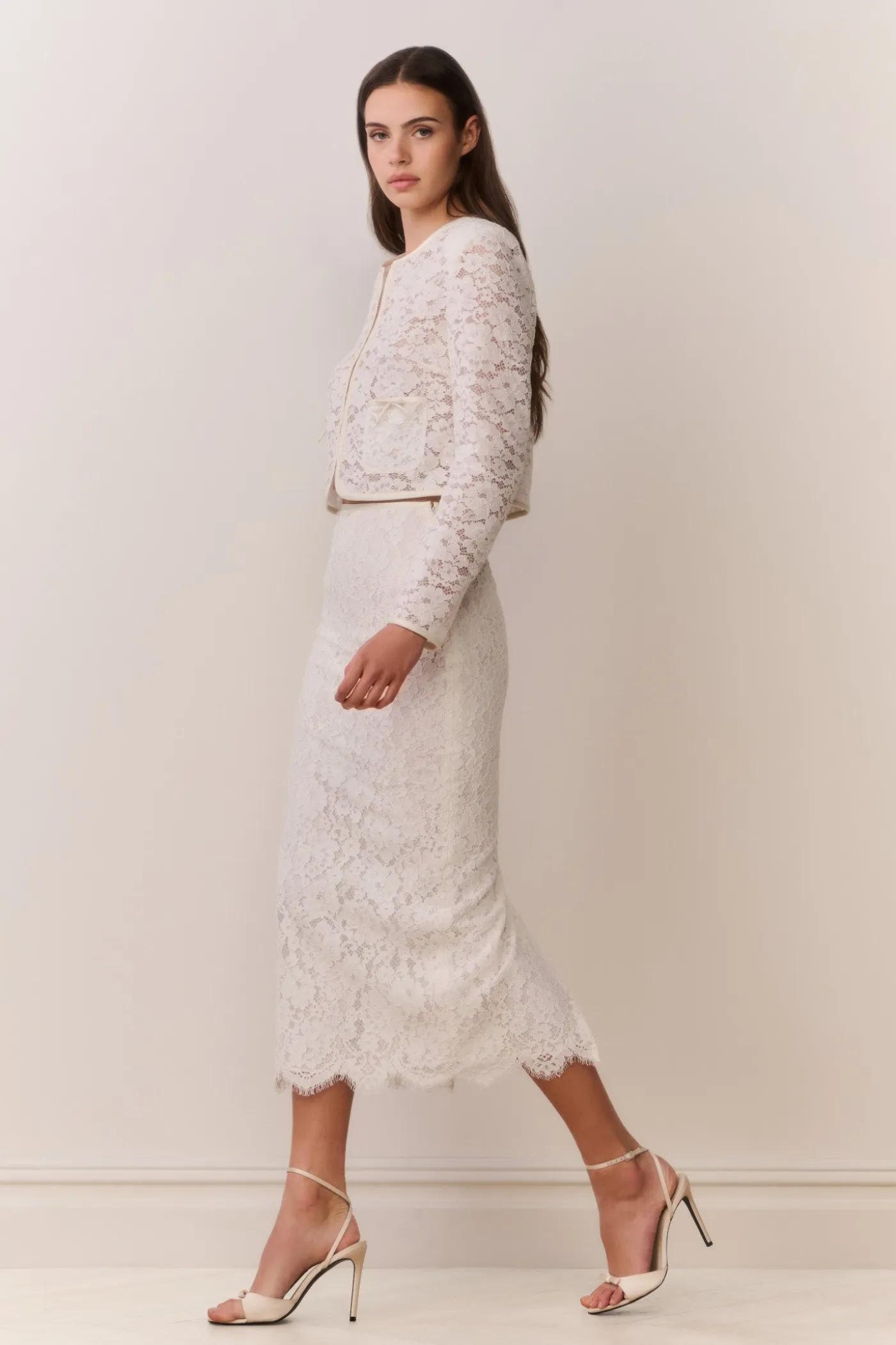 Ilse Lace Midi Pencil Skirt