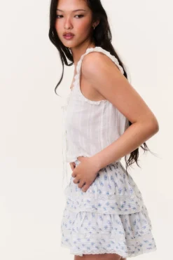Indigo Cloud Ruffle Mini Skirt