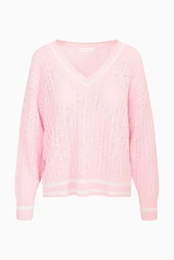 Jessanna Linen-Cotton Cable Knit Pullover