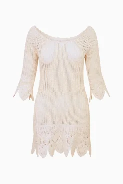 Krisella Scalloped Crochet Mini Dress