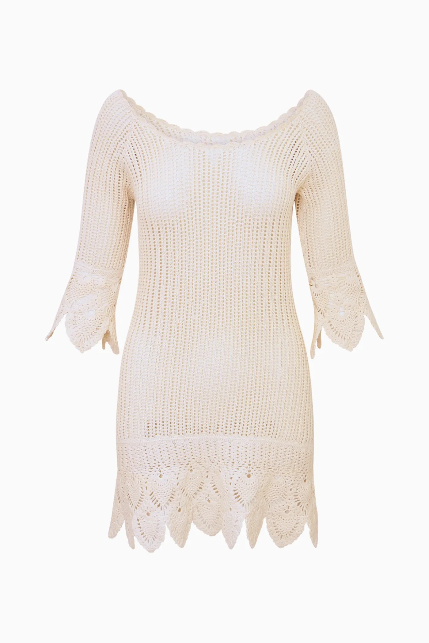Krisella Scalloped Crochet Mini Dress
