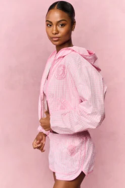 Lavey Gingham Windbreaker Shorts