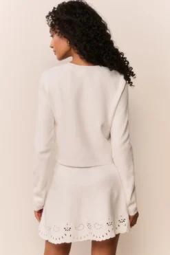 Leda Bandana Eyelet Knit Cardigan