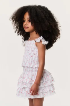 Little Girls Cherry Stripe Caspia Top