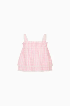 Little Girls Fiorella Gingham Top