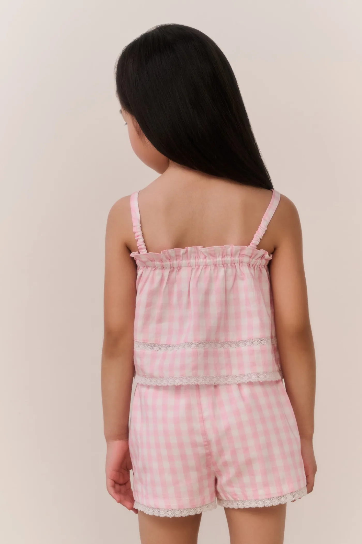 Little Girls Fiorella Gingham Top