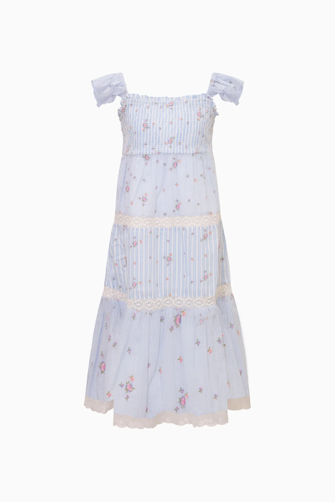Little Girls Rhiannon Stripe Floral Dress