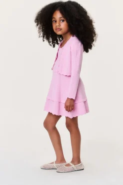 Little Girls Stretch Pointelle Gemna Cardigan
