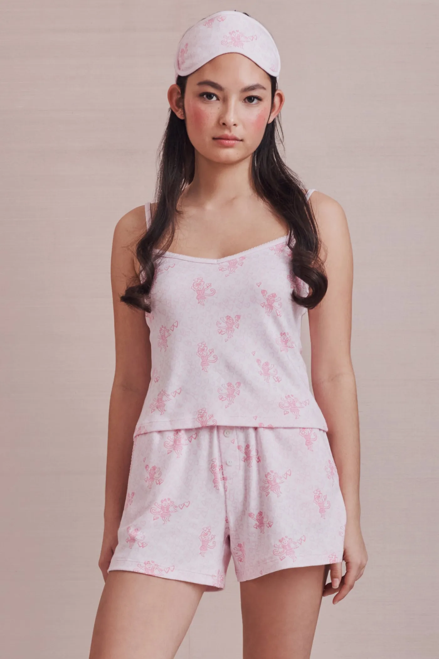 LoveShackFancy x Roller Rabbit Hearts Cami And Boxer Set
