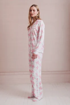 LoveShackFancy x Roller Rabbit Doily Beux Women's Long Sleeve Polo Pajama Set