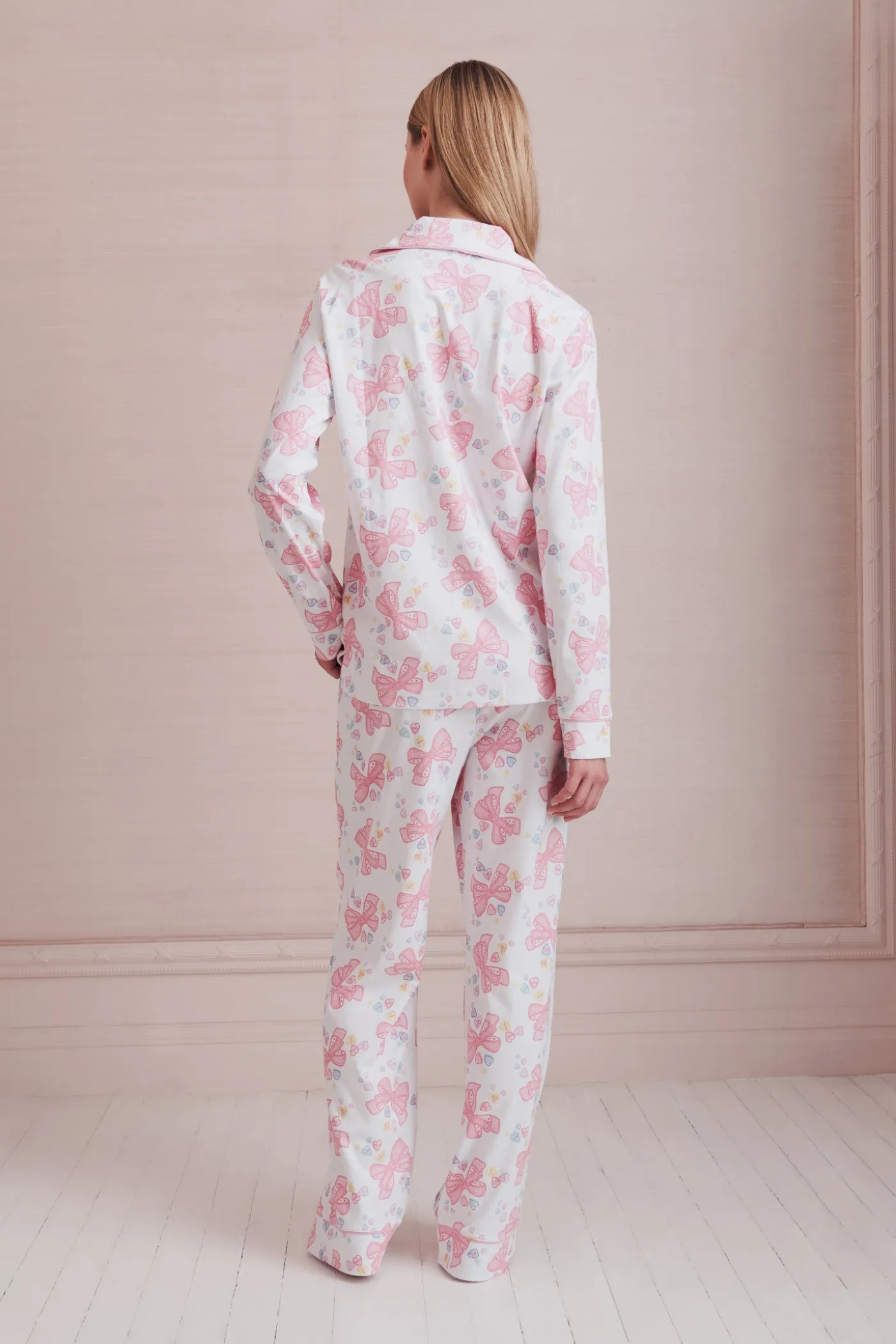 LoveShackFancy x Roller Rabbit Doily Beux Women's Long Sleeve Polo Pajama Set