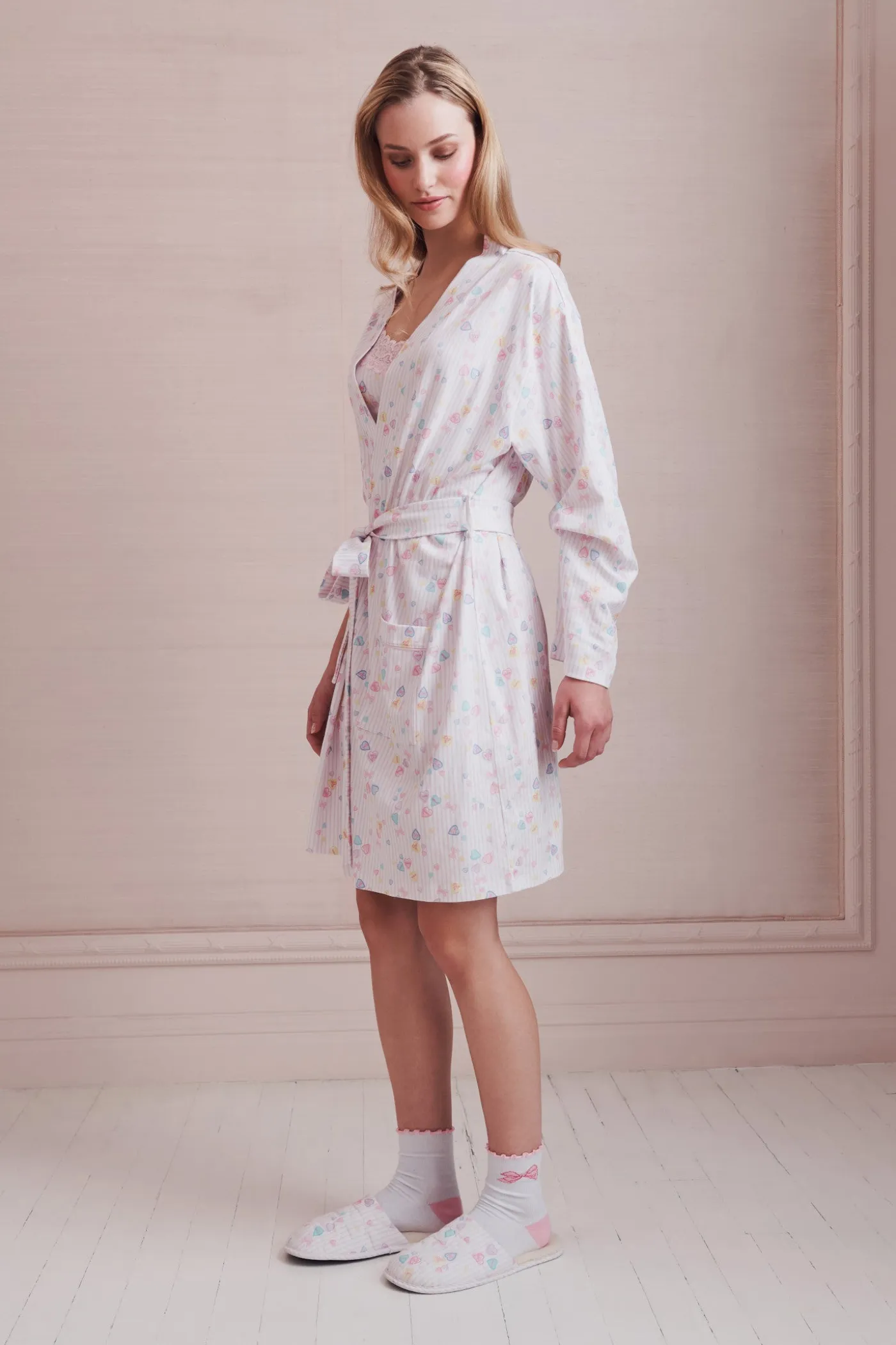 LoveShackFancy x Roller Rabbit Heart Stripe Blake Robe