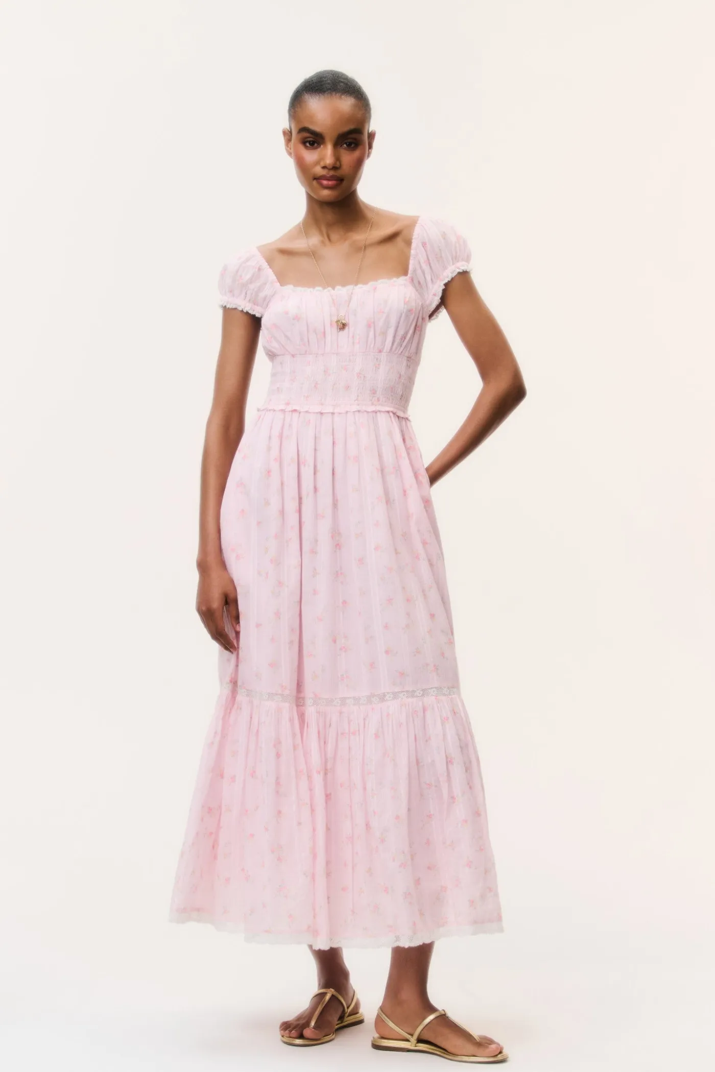 Lyssara Floral Cotton Maxi Dress