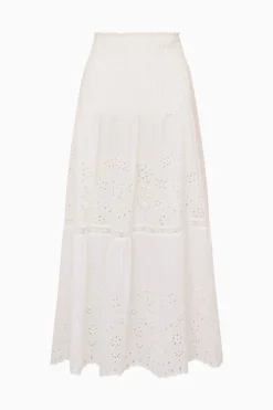 Mallow Cotton Bandana Eyelet Midi Skirt