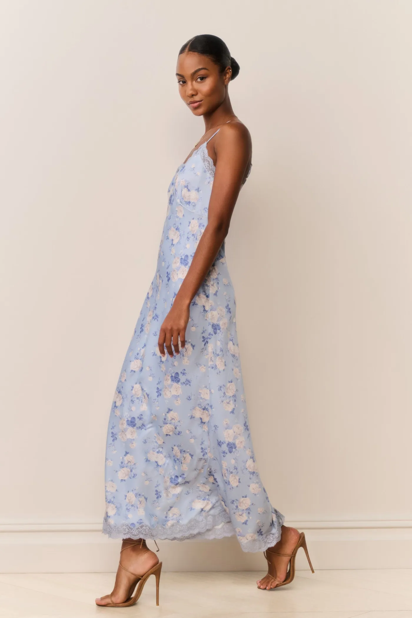 Manuela Heirloom Print Maxi Slip Dress