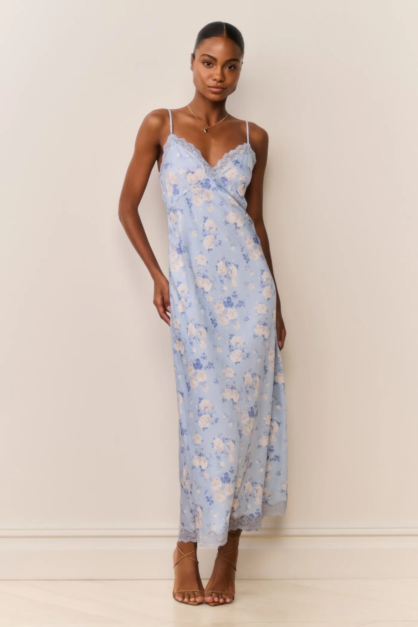 Manuela Heirloom Print Maxi Slip Dress