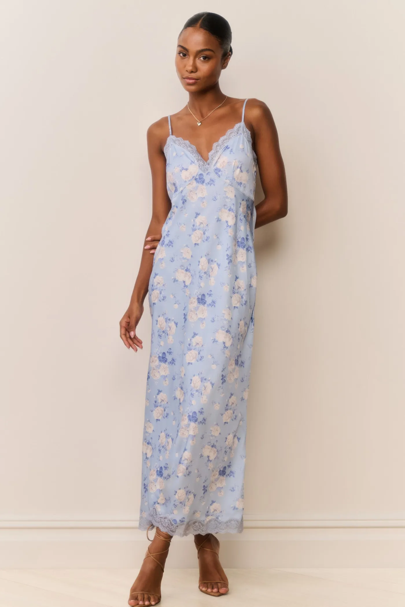 Manuela Heirloom Print Maxi Slip Dress