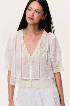 Maurelle Cotton Lace Blouse