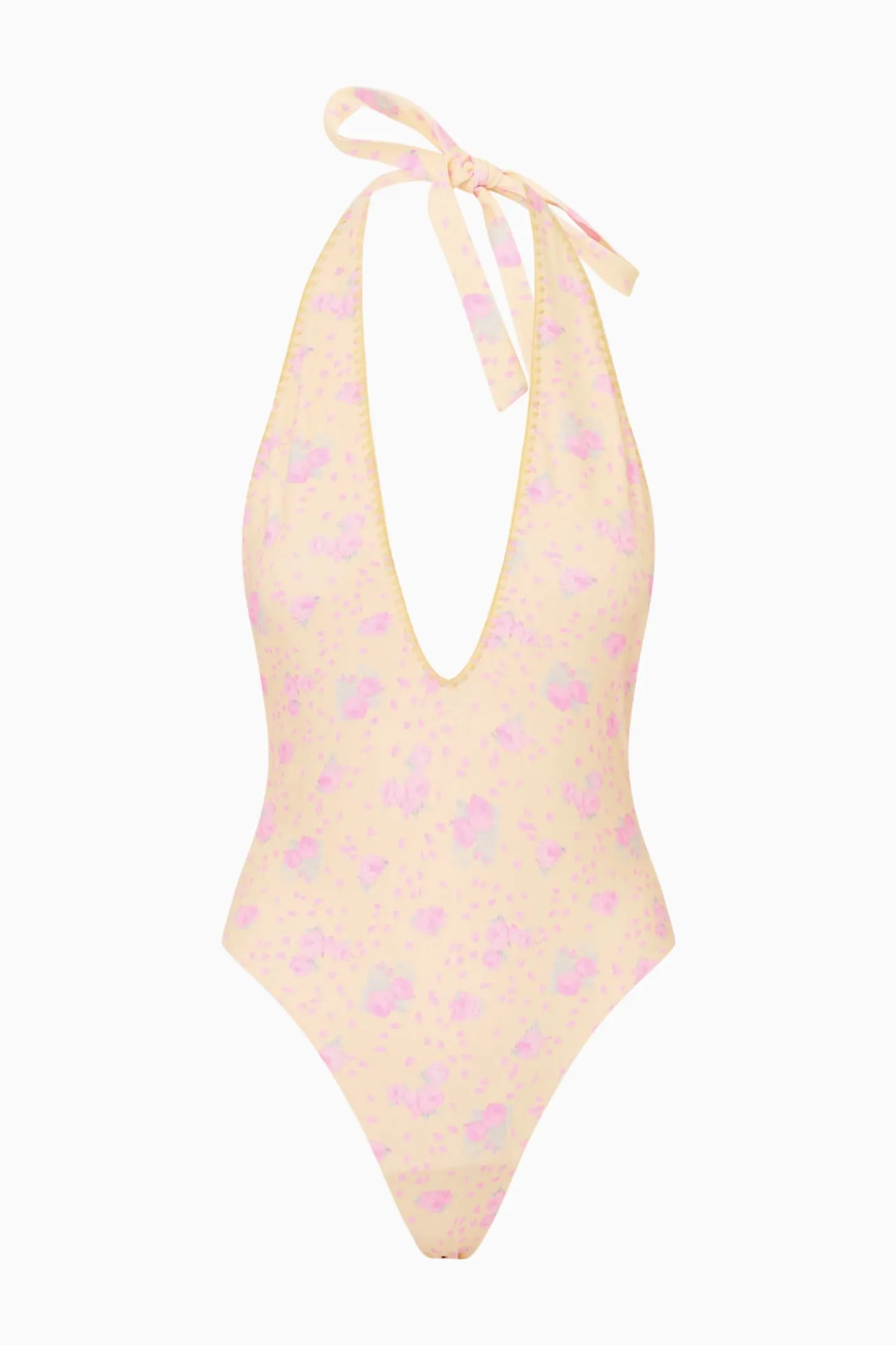 Meegan Floral Halter One-Piece Swimsuit