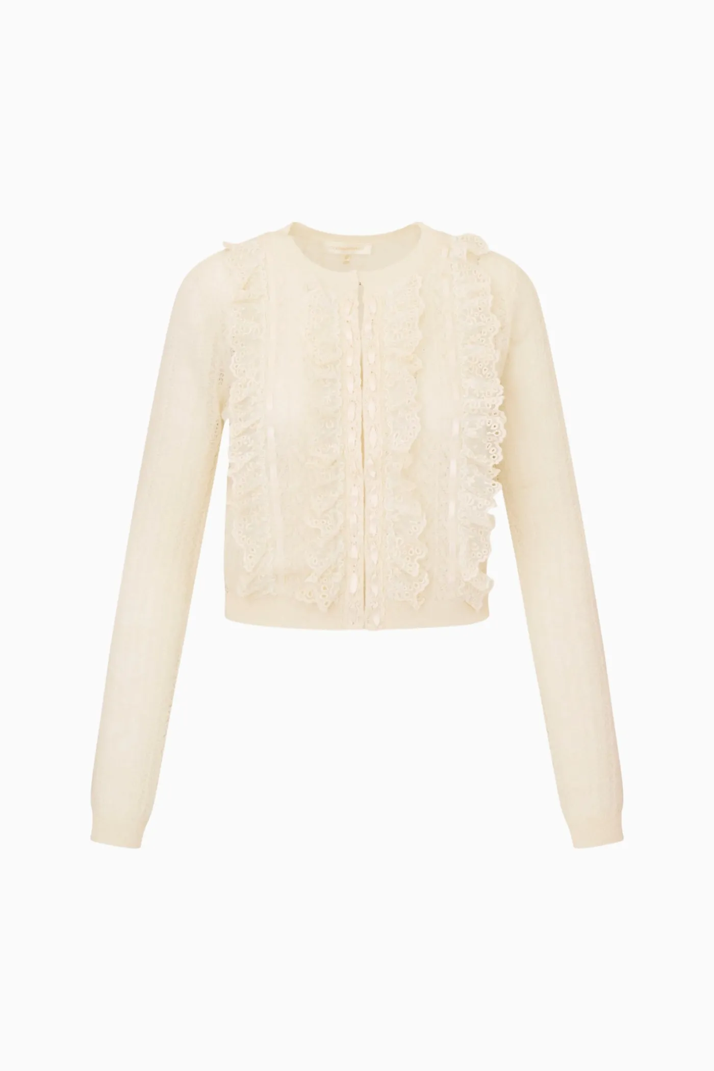 Melisse Eyelet Ruffle Cardigan
