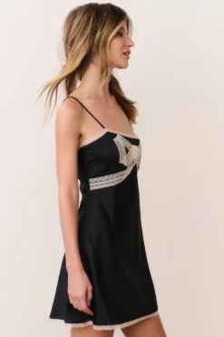 Mirelis Lace Bow Crepe Mini Dress