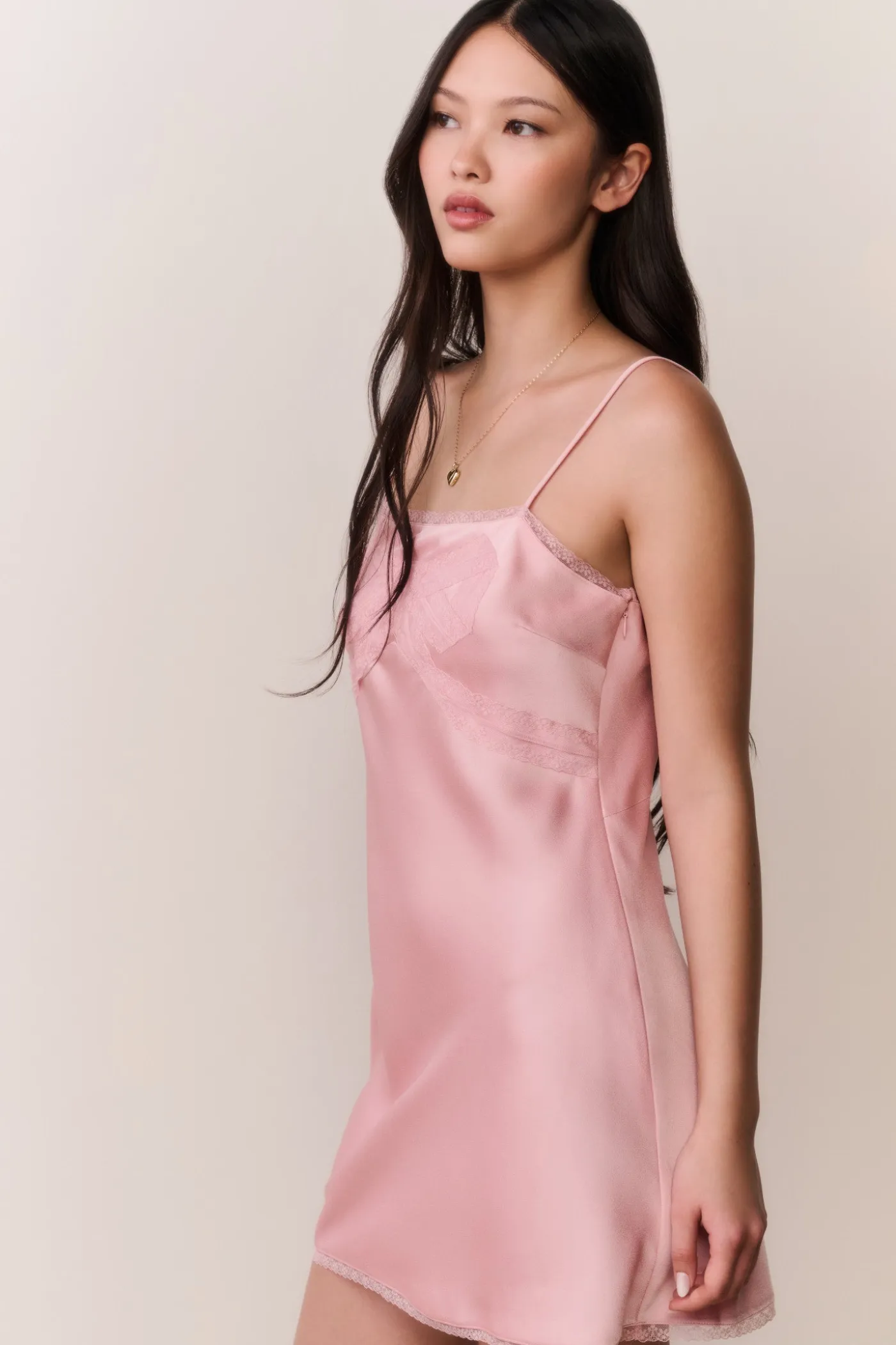 Mirelis Lace Bow Crepe Mini Dress