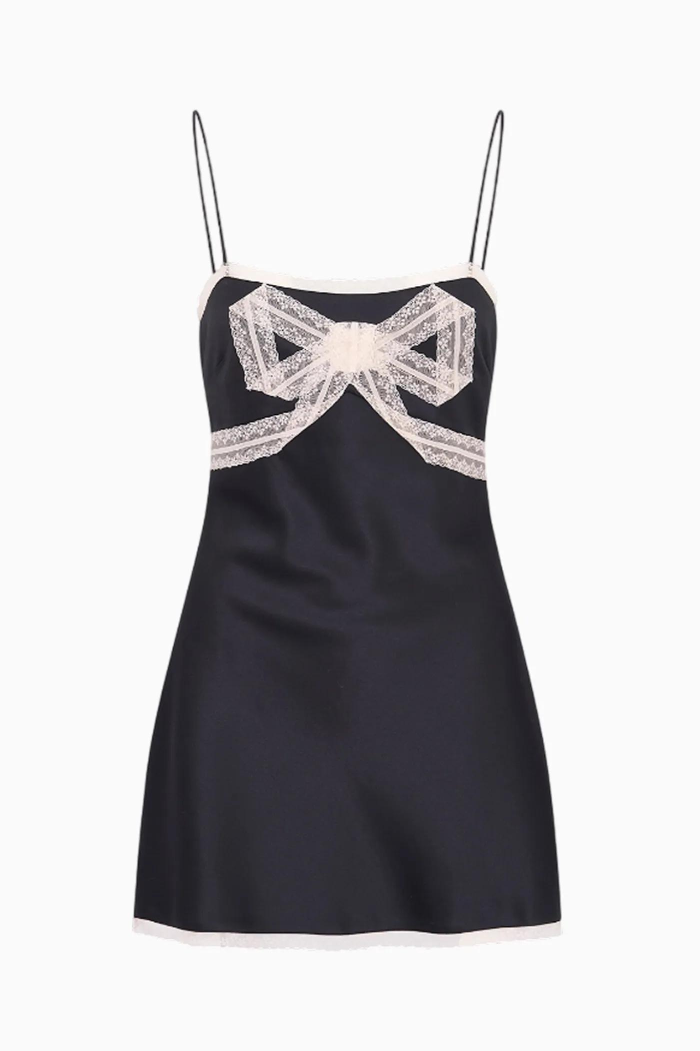 Mirelis Lace Bow Crepe Mini Dress