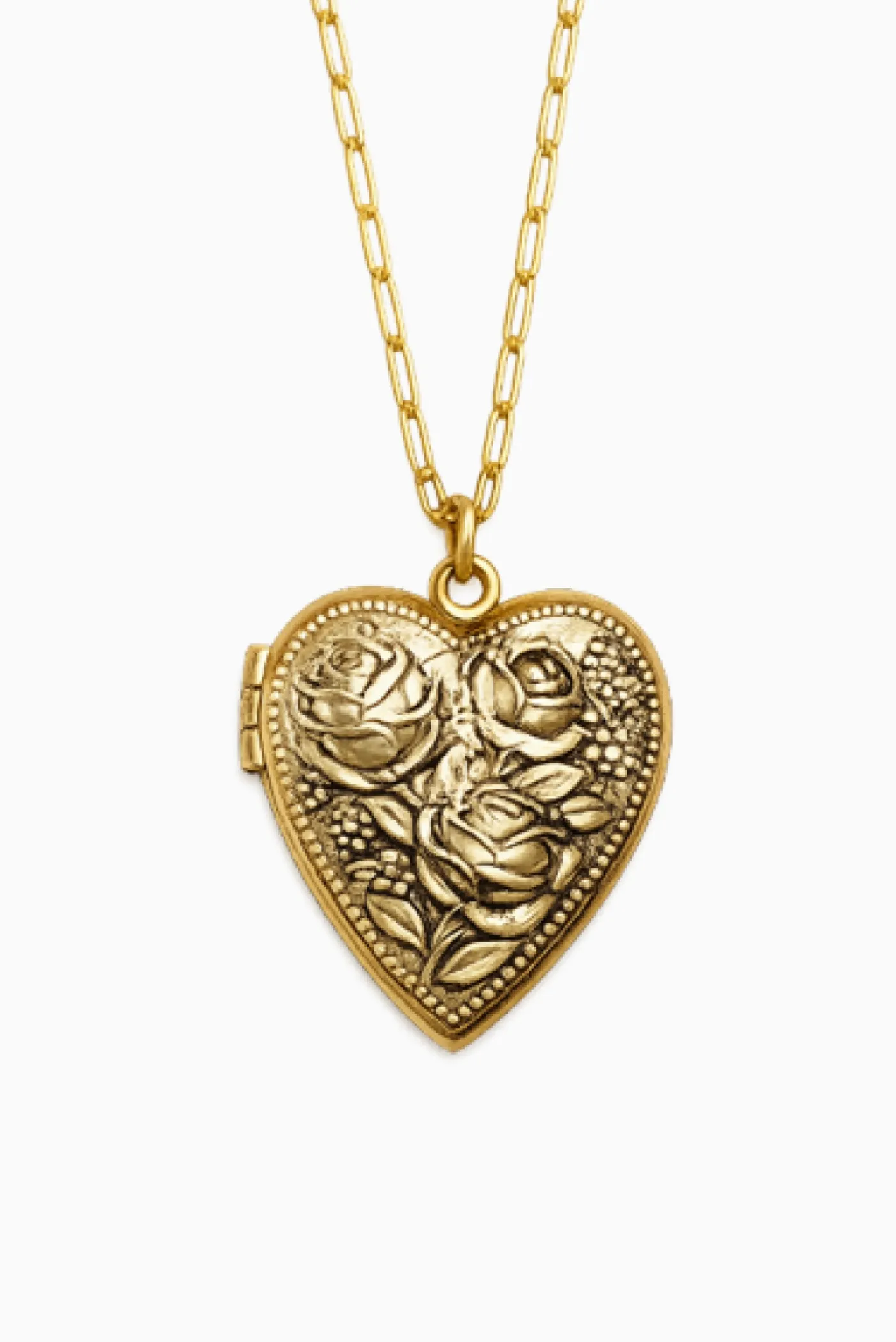 Miss Ellie Three-Rose-Embossed Heart Locket