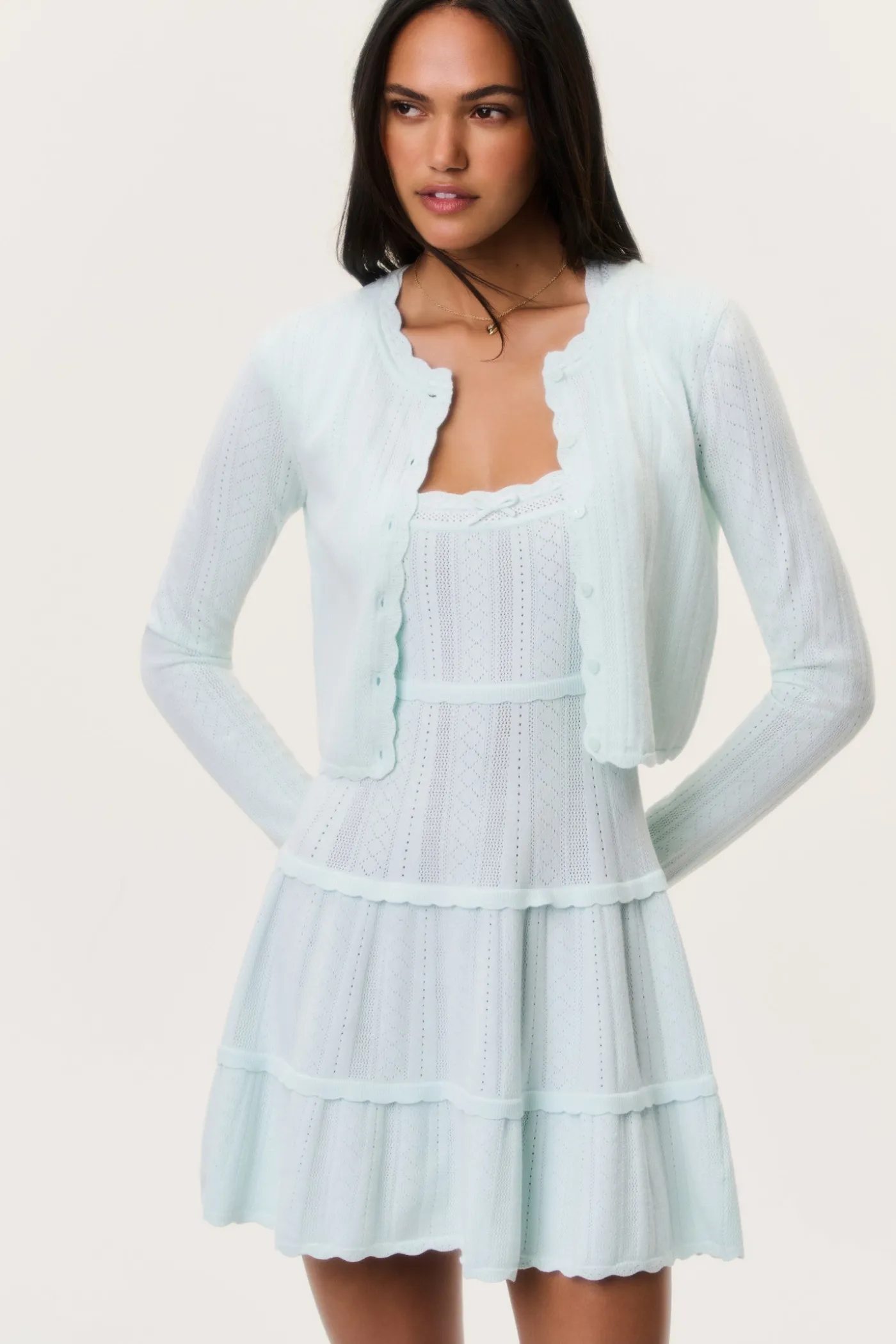 Nadiya Stretch Pointelle Cardigan