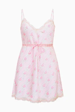Nicoli Floral Satin Mini Slip Dress