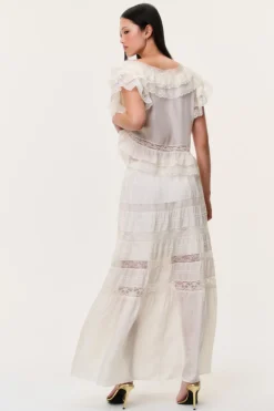 Nivine Silk Lace Maxi Skirt