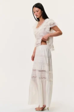 Nivine Silk Lace Maxi Skirt