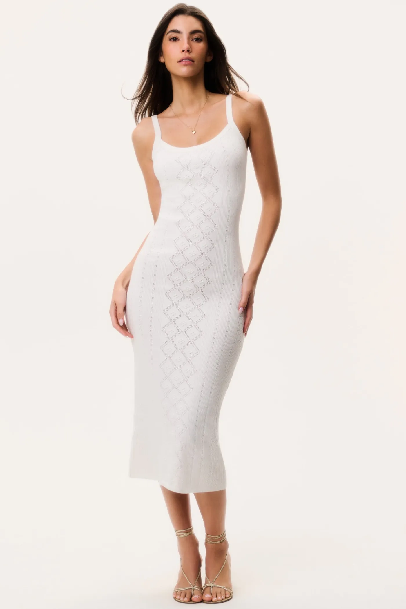 Opalina Cotton Pointelle Midi Dress