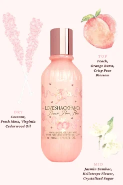 Peach Pom Pom Hair & Body Perfume Mist with Candied Peach and Crystallized Sugar