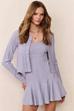 Peridot Stretch Pointelle Cardigan