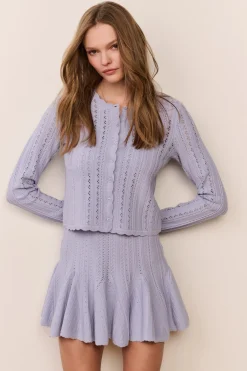 Peridot Stretch Pointelle Cardigan