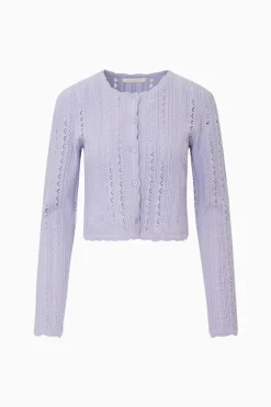 Peridot Stretch Pointelle Cardigan
