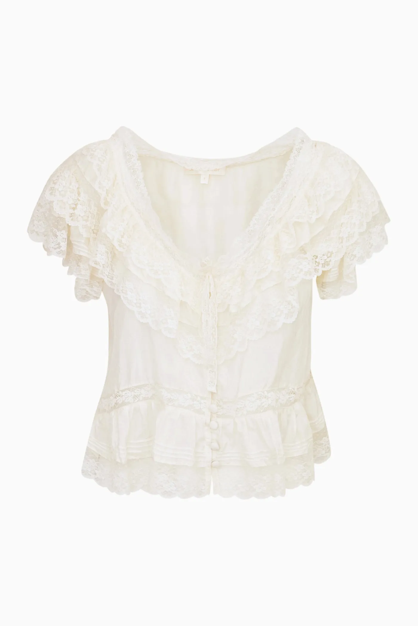 Persine Silk Ruffle Top