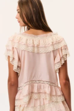 Persine Silk Ruffle Top