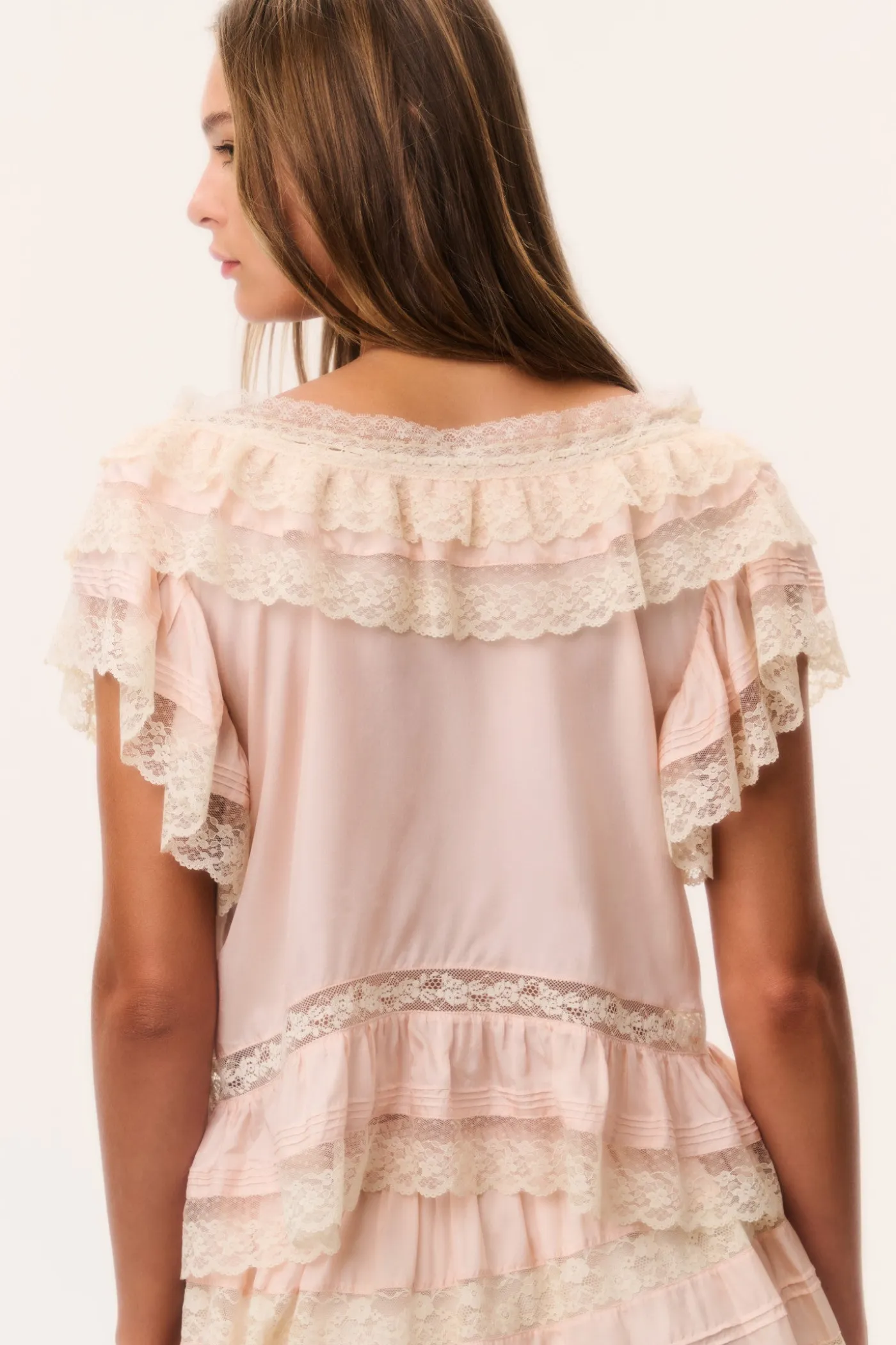 Persine Silk Ruffle Top