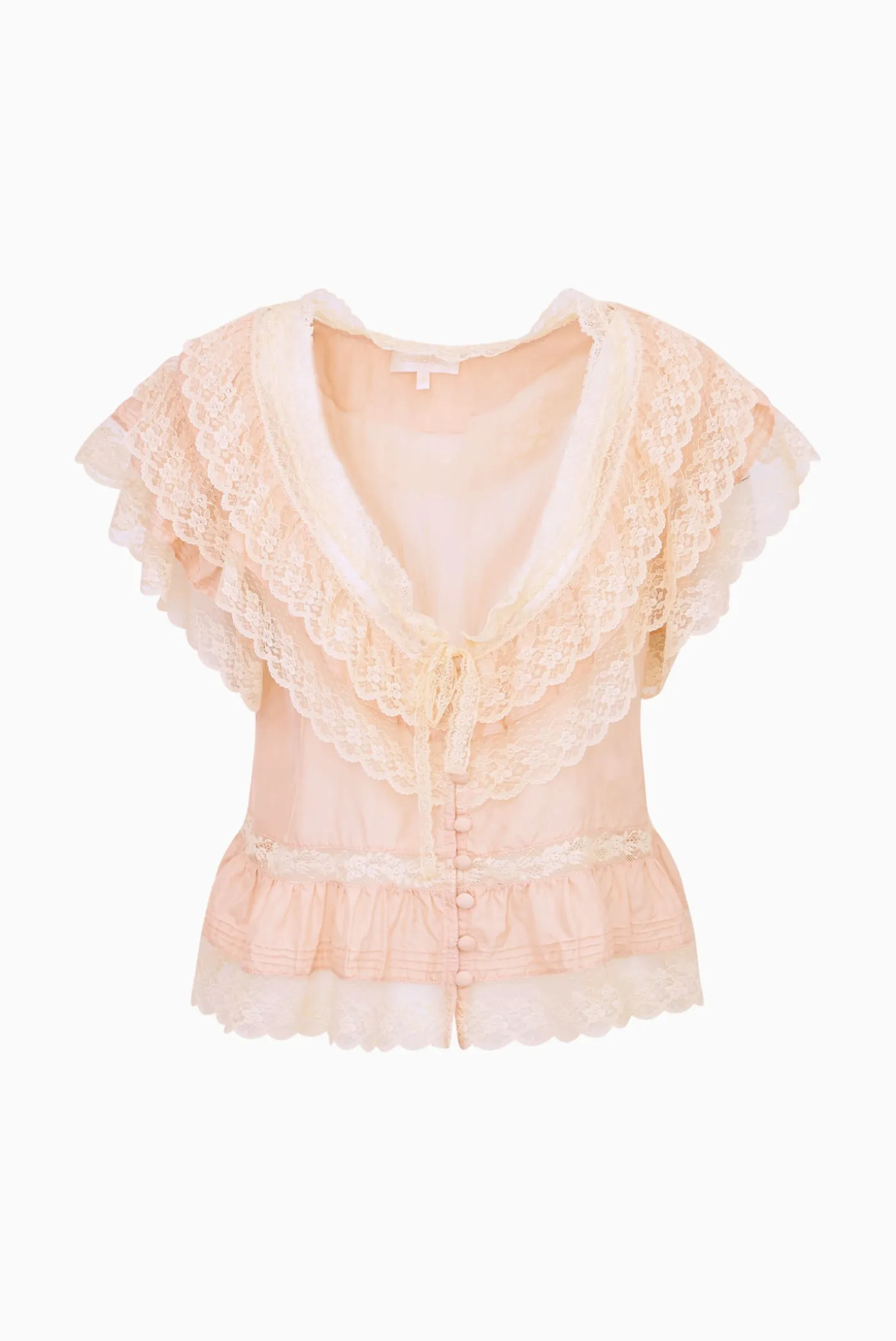Persine Silk Ruffle Top
