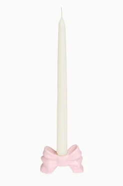 Porcelain Bow Candlestick Holder - Set Of 2
