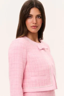 Ralphette Pearl-Embellished Tweed Jacket