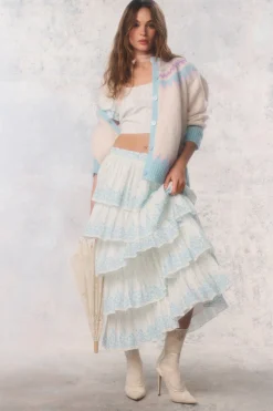Re-Edition Julieta Cotton Tiered Maxi Skirt
