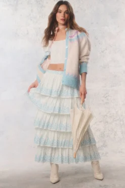 Re-Edition Julieta Cotton Tiered Maxi Skirt