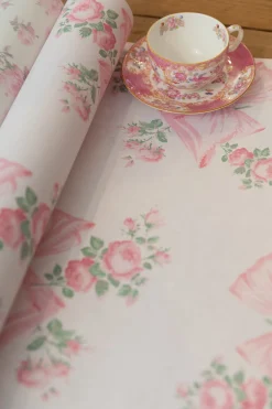 Rosa Beaux Pink Mint Standard Wallpaper