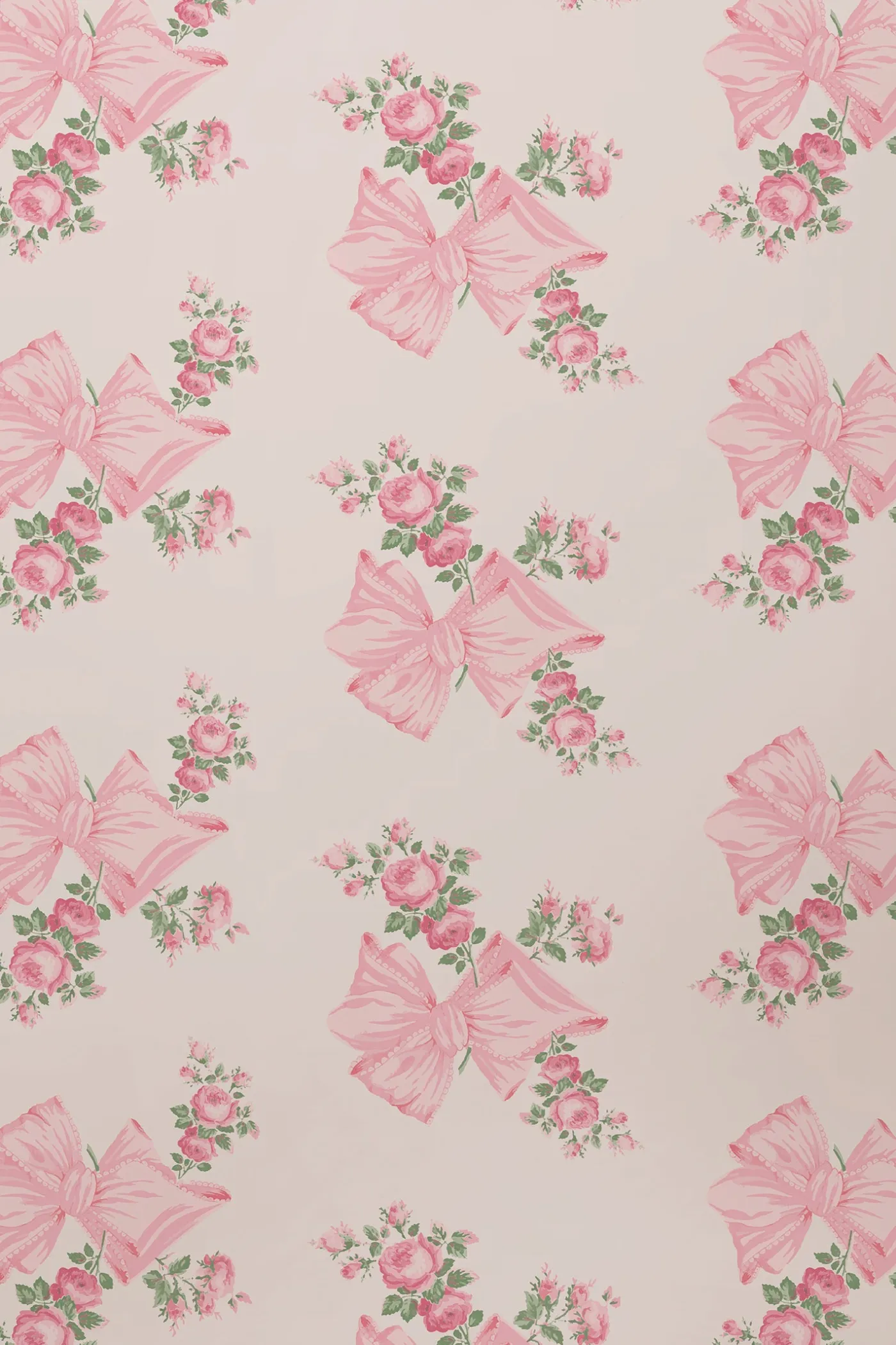 Rosa Beaux Pink Mint Standard Wallpaper
