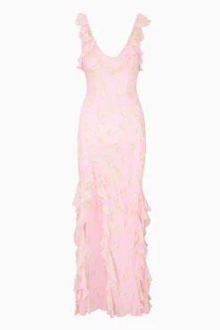 Roseline Floral Chiffon Maxi Dress