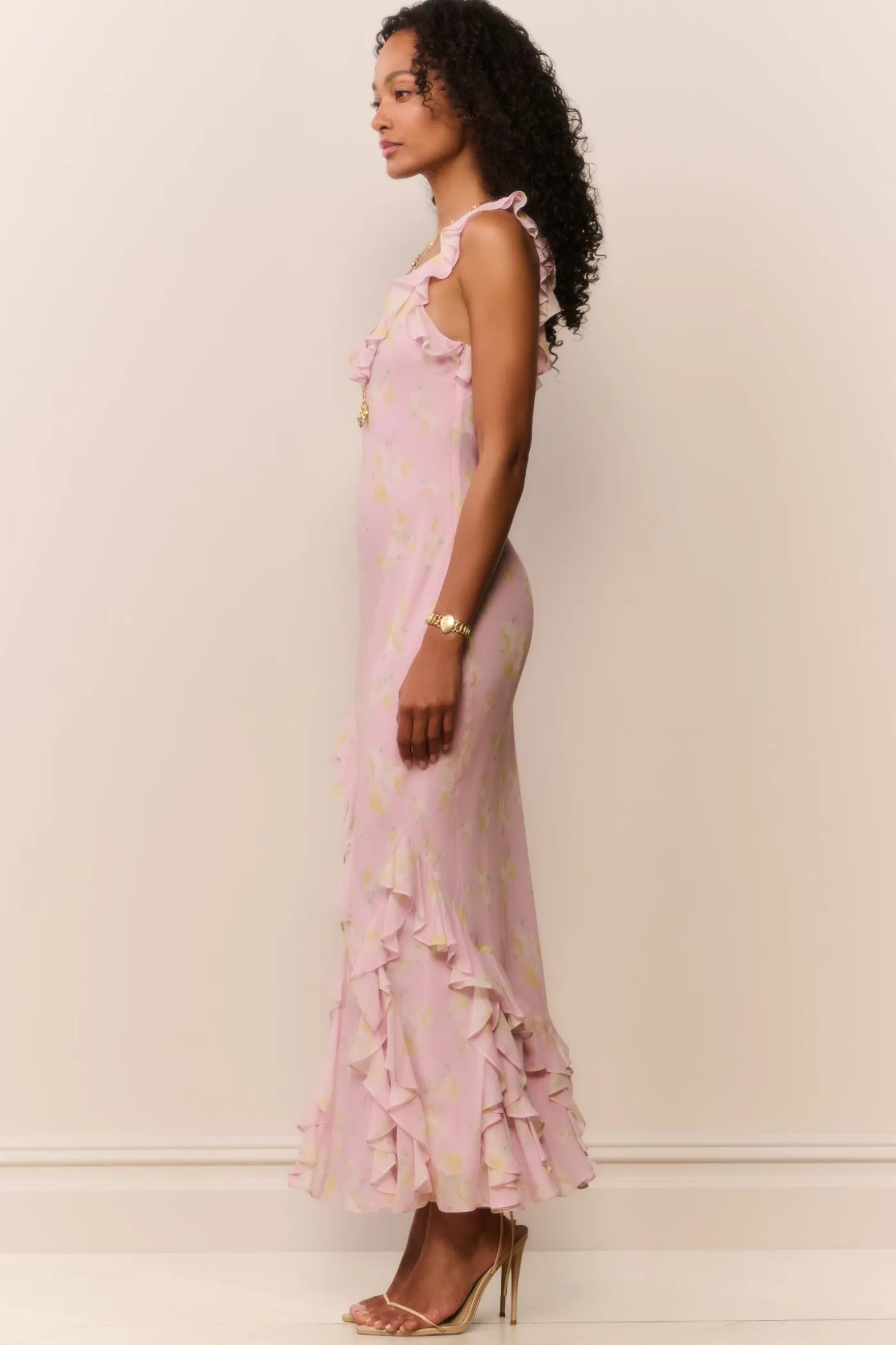 Roseline Floral Chiffon Maxi Dress