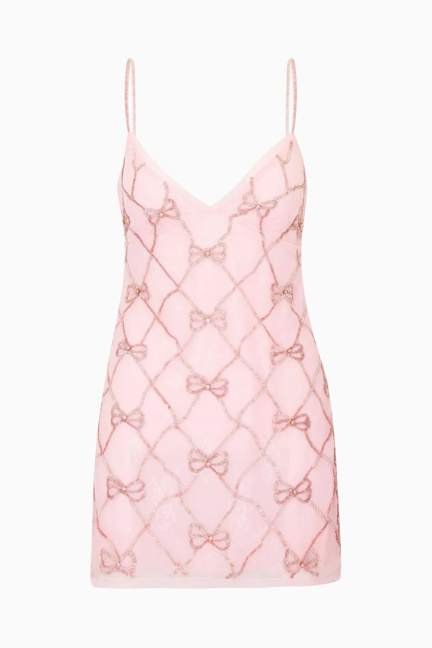 Shella Beaded Bow Mini Dress